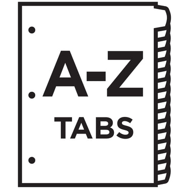 Avery Heavy-Duty Plastic Industrial Dividers, 26 A-Z Tabs, Yellow (23081) A-Z Plastic Dividers